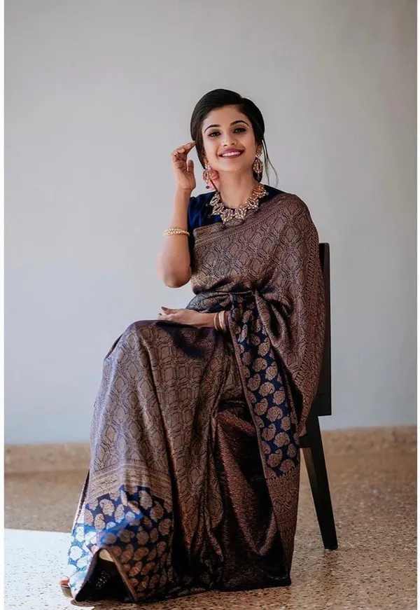 Women_Elegance_Dark_Blue_Woven_Kanjivaram_Silk_Saree_Unstitched_Blouse_Piece_(For_Women)